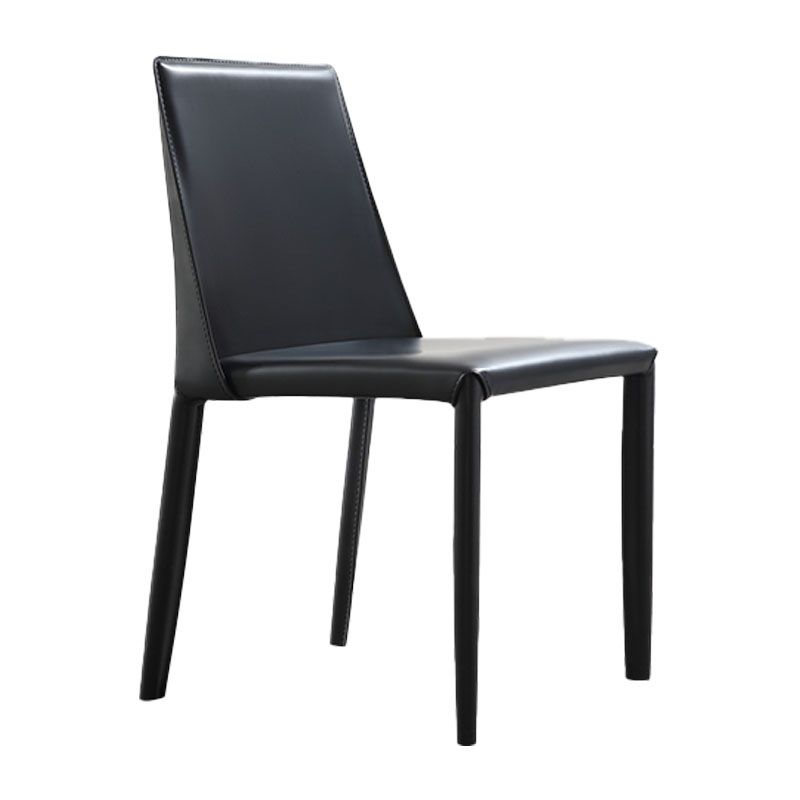 Minimalistische stijl lederen eetstoelen stoelen stevige rugarmloze eetkamerstoelen voor keuken