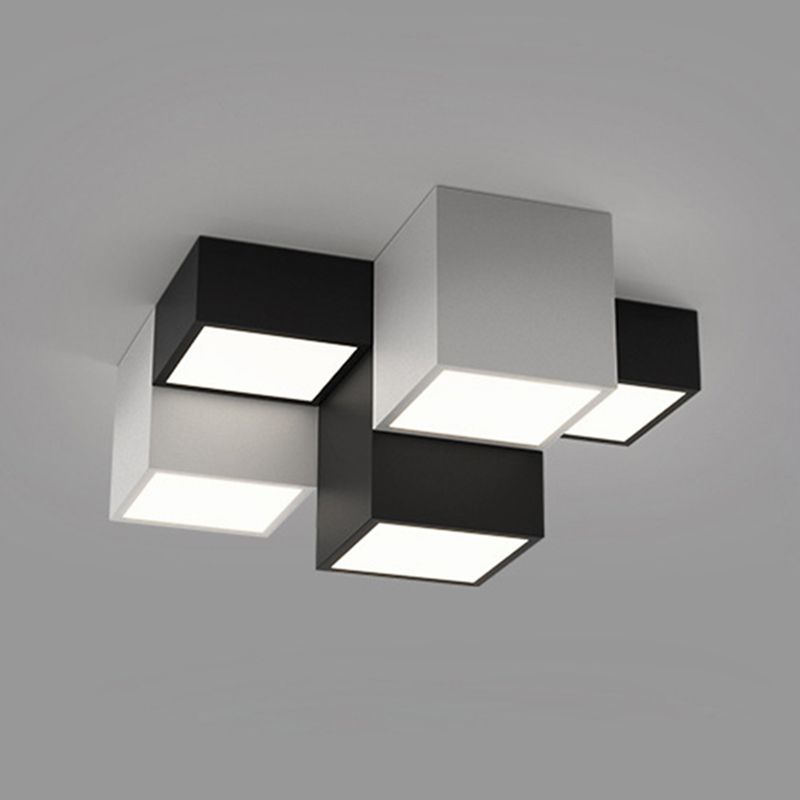 Geometric Rectangular Combination LED Flush Mount Light Modern Minimalist Multi-Lights Ceiling Lamp for Bedroom Living Room