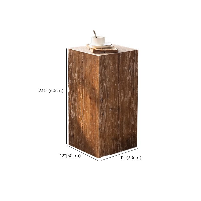 Rustic Geometric Accent Side Table Wooden Side End Snack Table