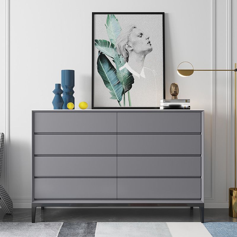 Contemporary Storage Chest Stone Bedroom Chest with Black Legs