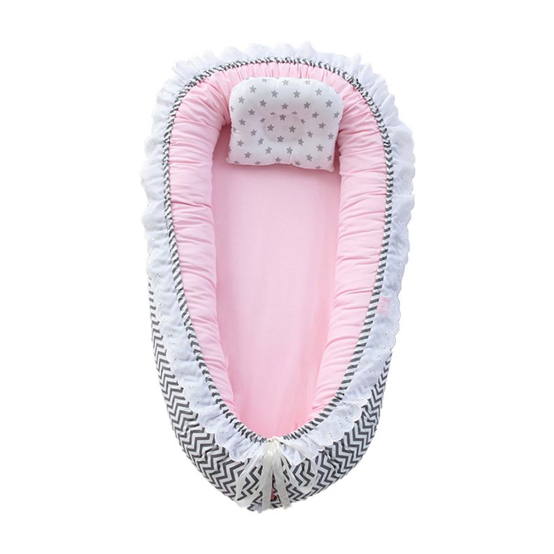 Portable Fabric Crib Cradle Foldable Oval Moses Basket for Newborn
