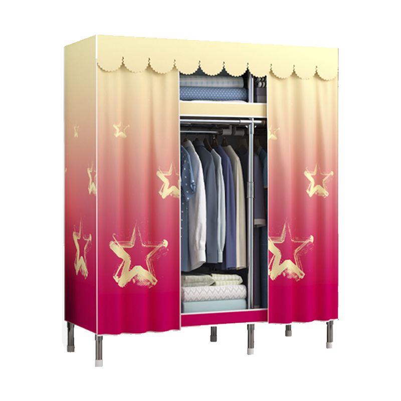 Modern Style Wardrobe Metal 1-Door Wardrobe Closet for Bedroom