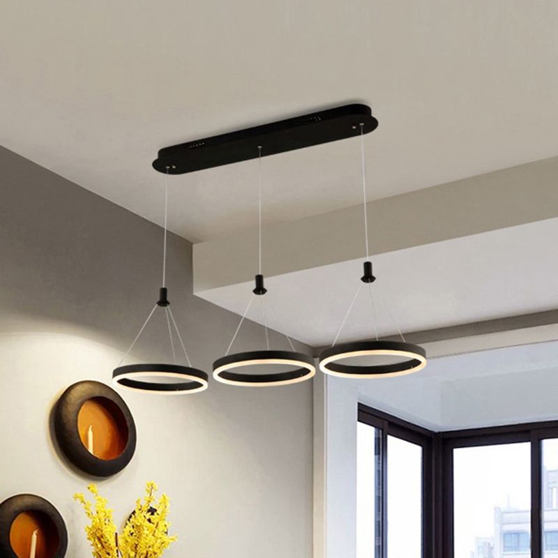 Lampada a sospensione del soffitto della sala da pranzo circolare Acrilico LED minimalista LED LADO CON REGOLABILE ALTENZA