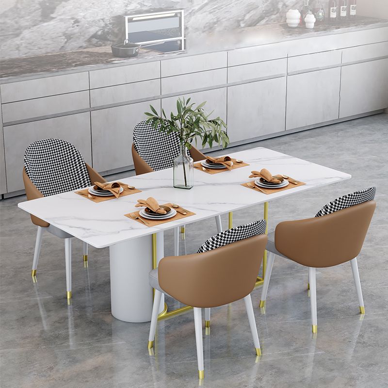 Nordic 1/5 Pieces Dining Set Rectangle Stone Dining Table for Dining Room Kitchen