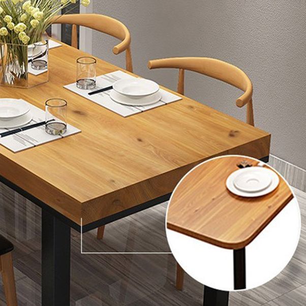 Light Brown Wood Dining Set 1/2/5 Pieces Industrial Dinette Set with Wooden Chairs