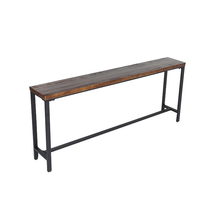 Table de bar à style moderne marron et table de bar à café en fer noir en fer noir