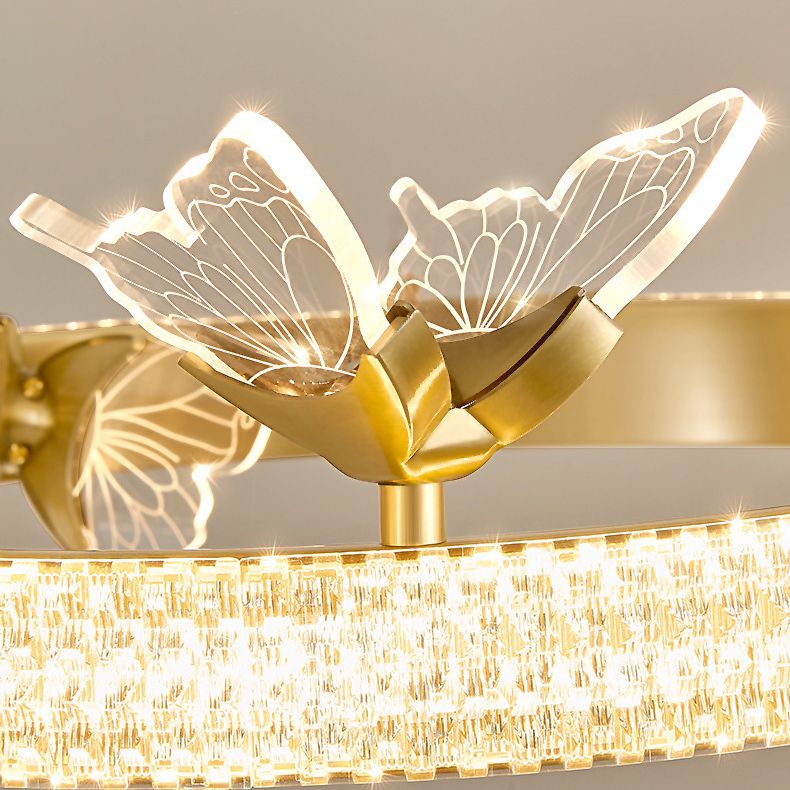 Ultra-modern Round Hanging Chandelier Acrylic Suspension Lighting with Hanging Cord for Living Room