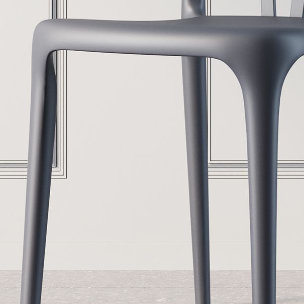 Plastic Side Chair Contemporary Style Multicolor Armless Chair for Dining Room
