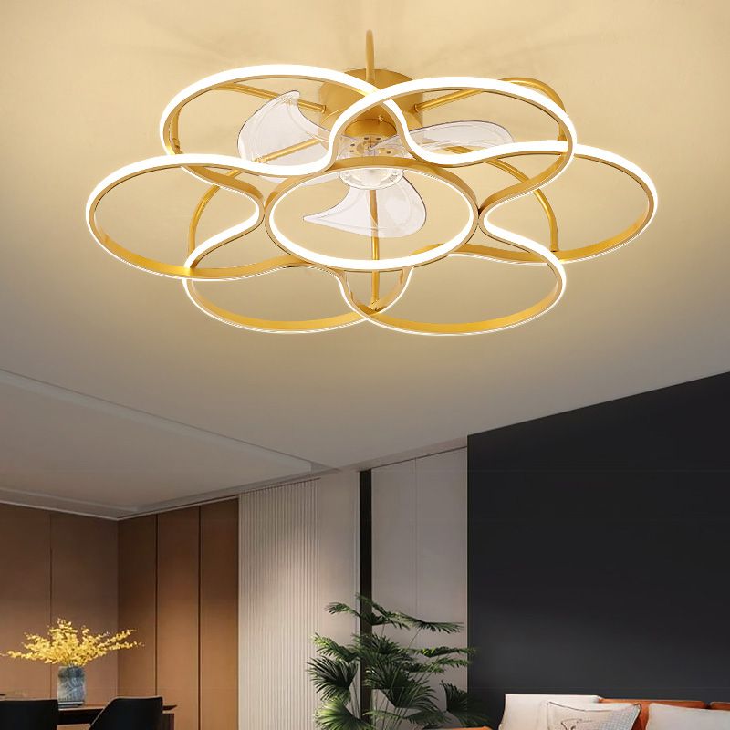 Lampada da ventola a soffitto a soffitto a 3 lame moderna a filo a filo per la sala da pranzo