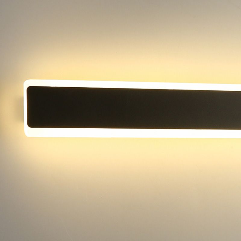1-Light Modern Wall Sconce Straight LED Wall Light with Metal for Living Room
