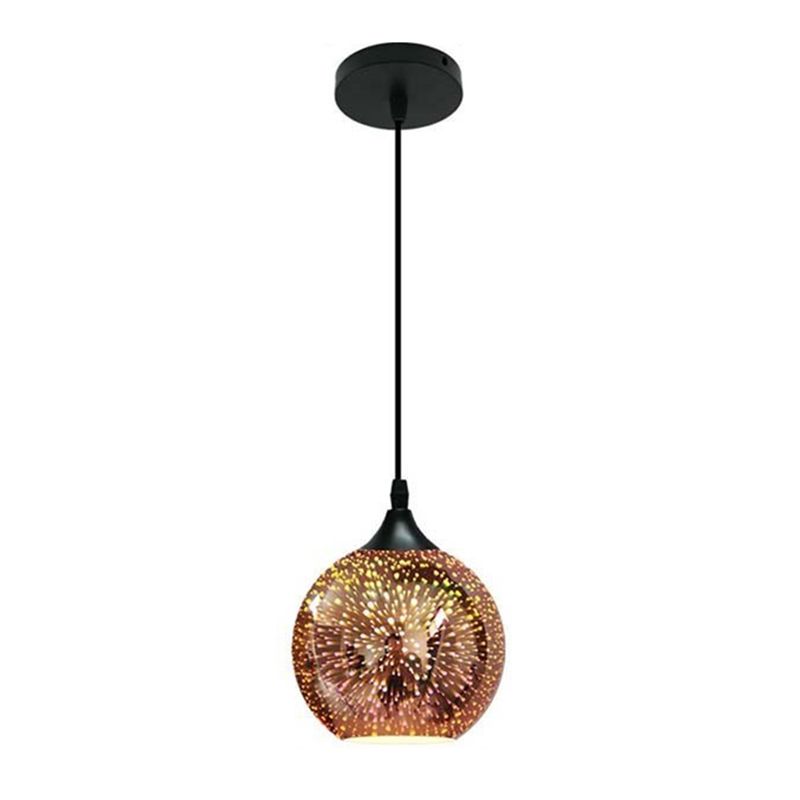 Modern Globe Ceiling Light with Mercucy Glass Shade Single Pendant Lighting