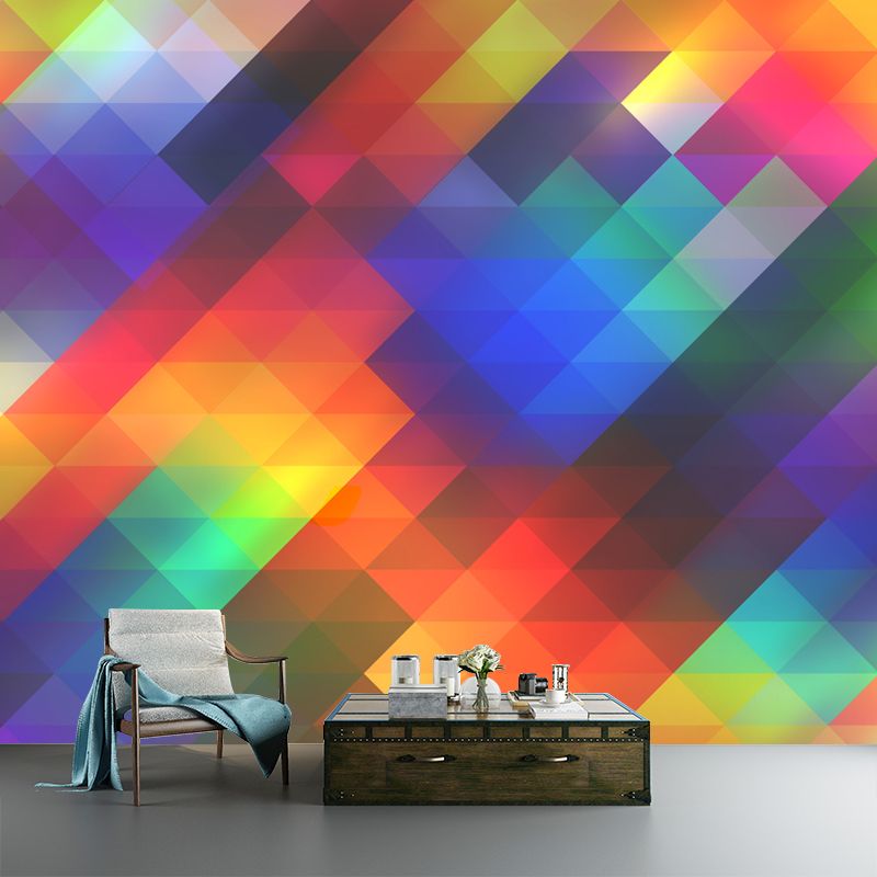 Minimalism Style Geometry Moisture Resistant Wall Covering for Sleeping Room