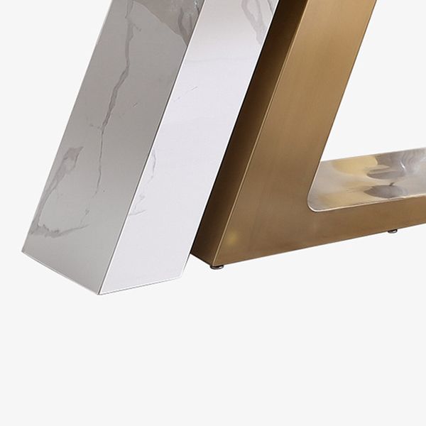 Metal Mesa de comedor rectangular de lujo tradicional Mesa de comedor de piedra sinterizada para el hogar
