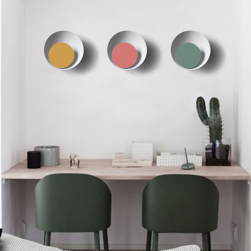 Iluminación de la pared de sombra redonda lámpara de apliques de metal de luz 1 de luz para sala de estar para sala de estar