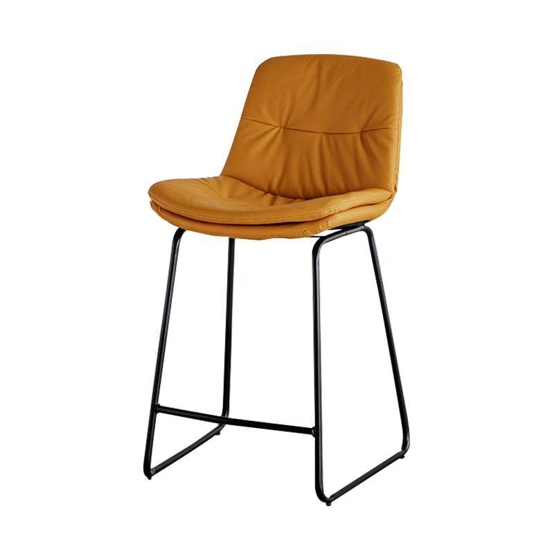 Modern PU Upholstery Bar Stool Low Back Arm-less Counter-height Indoor Stool