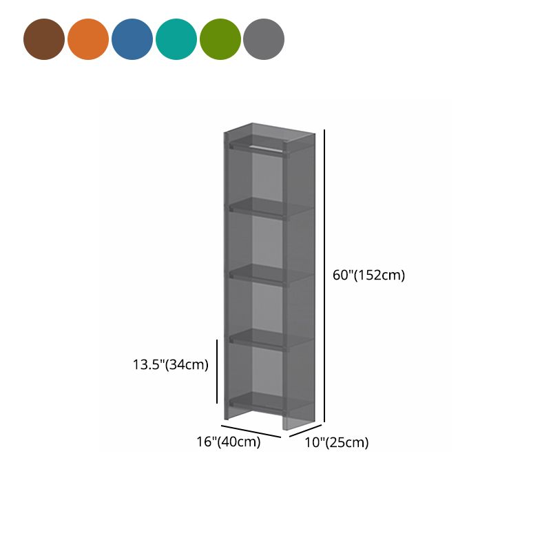 Acrylic Bookshelf Scandinavian Style Closed Back Bookcase for Office and Study Room