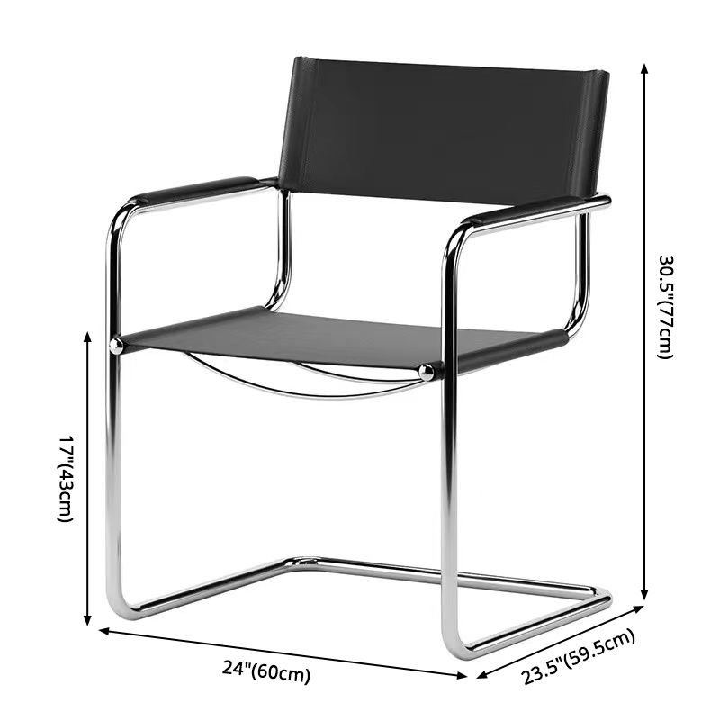 Industrial Style Metal Cantilever Arm Side Chair Open Back Dining Side Chair for Home