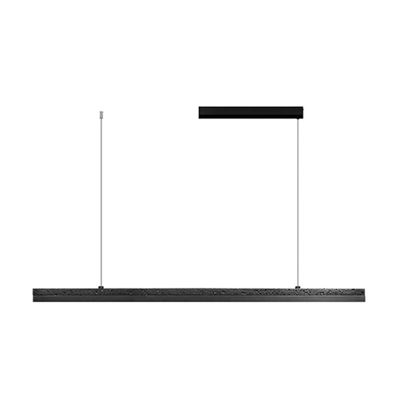 Minimalism LED Hanging Light Linear Island Light Fixture in Black for Dining Room