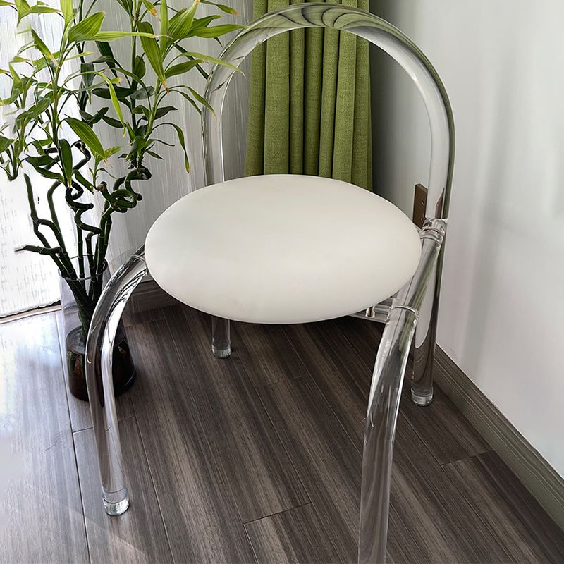 Modern Style Dining Chair Leather Open Back Side Chair with Acrylic Base