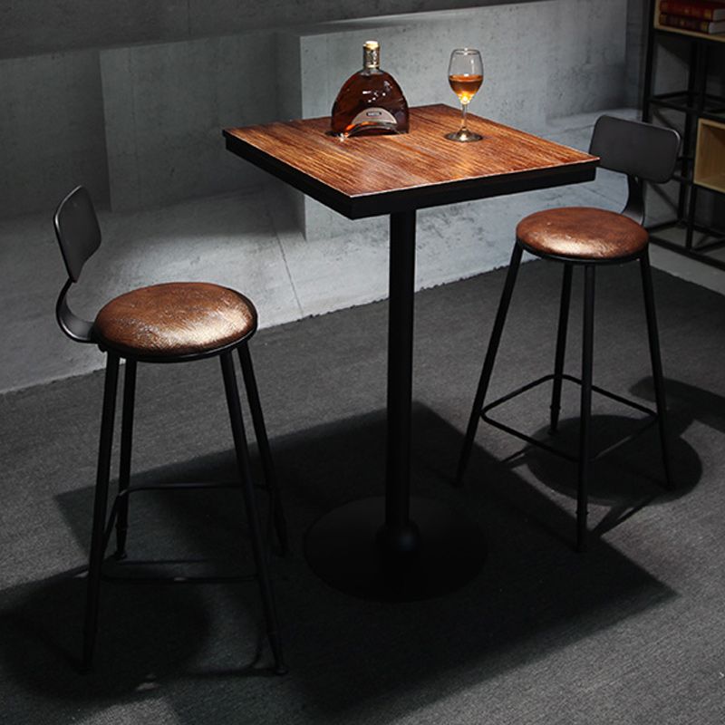 Industrial 1/3/4/5 Pieces Solid Wood Bar Table Set Fixed Table Counter Table