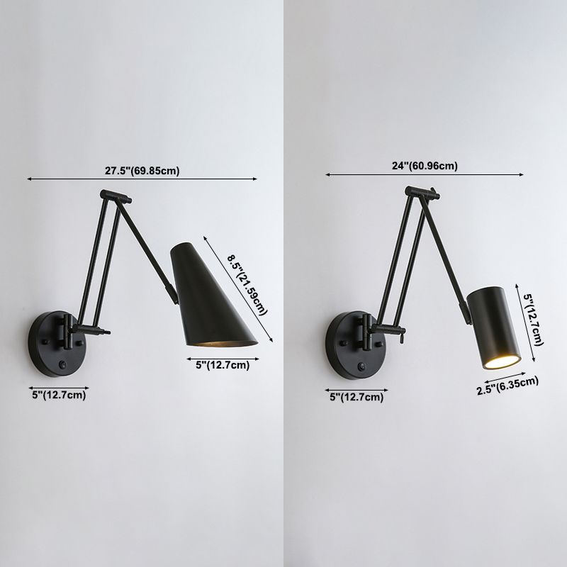 Modern Style Metal Wall Sconce 1 Light Wall Mount Light for Bedroom Bedside