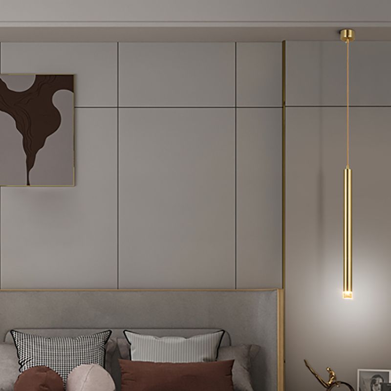 Luz de cilindro Luz contemporánea de estilo contemporáneo 1 accesorio de iluminación colgante de luz en oro