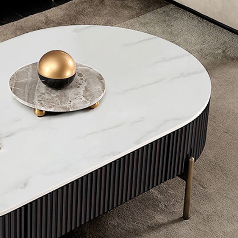 Frame/Drum Coffee Table Slate Cocktail Table with Storage Drawers