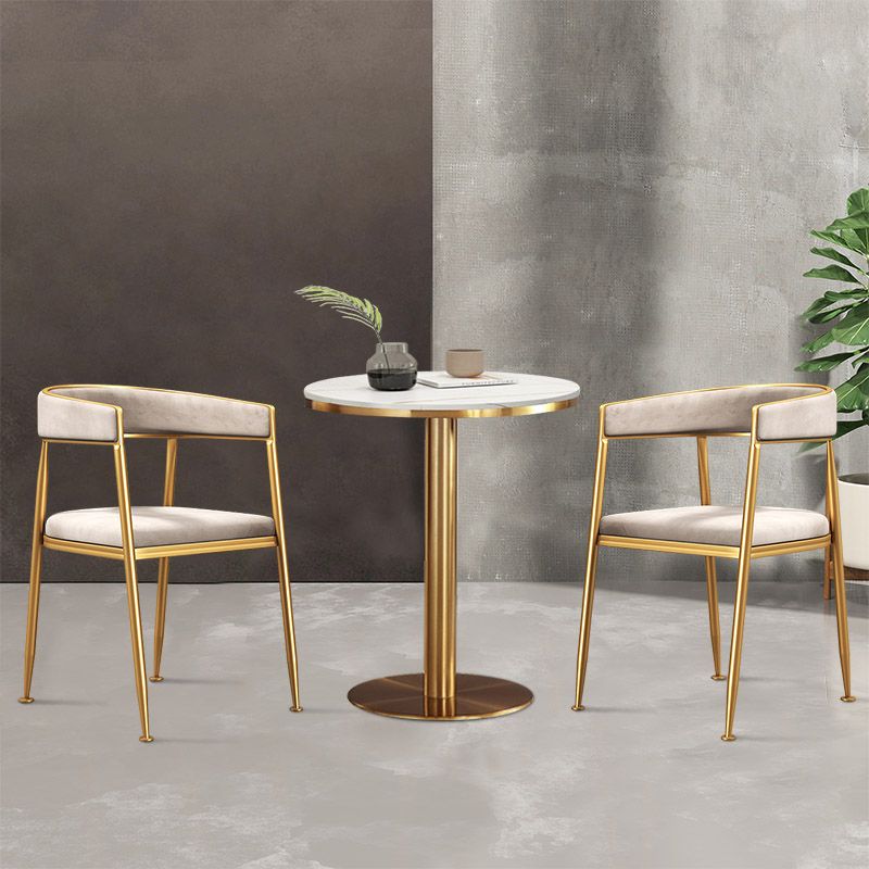 Silla lateral de comedor con respaldo abierto de estilo nórdico, tela de lino, silla sin brazos