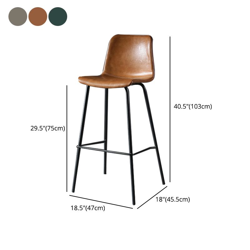 Taburete de bar de estilo industrial con asiento de cubo con patas de hierro para barra de cocina