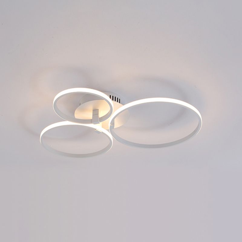 Multi-ring semi-inbouwlamp Minimalistisch acryl 3/9/12 lampen Witte semi-inbouwplafondlamp voor woonkamer