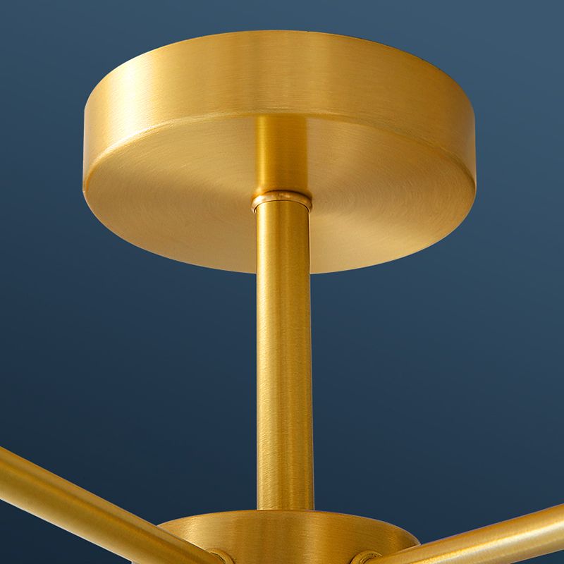 Spherical Glass Semi Mount Lighting Modern Brass Semi Flush Mount Ceiling Fixture