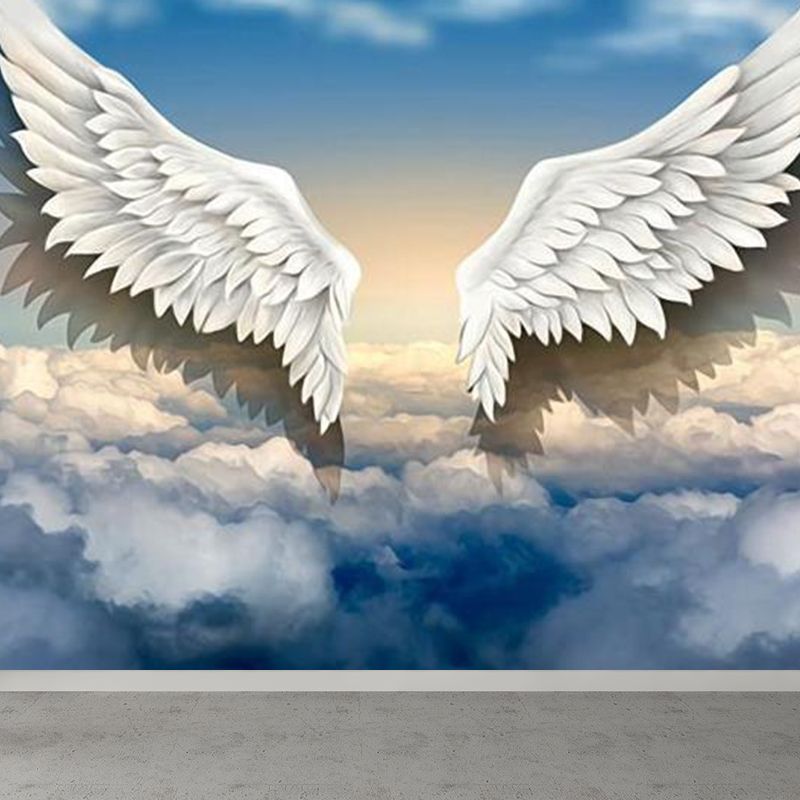 Modern Changeable Sky Mural Decal Soft Color Ornamental Wall Art for Girls Bedroom