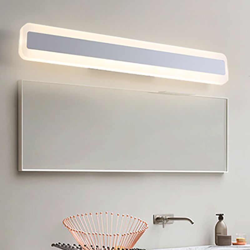Strip Shape Wall Light Modern Style Metal 1 Light Sconce Light for Shower Room