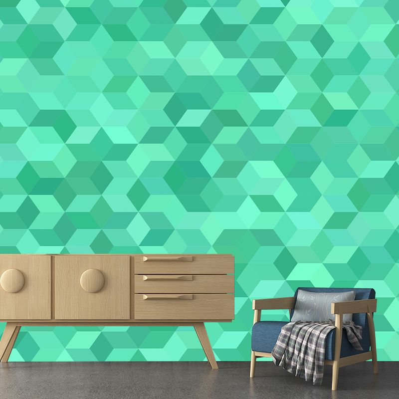 Geometric Pattern Illustration Wall Murals Modern Style for Living Room