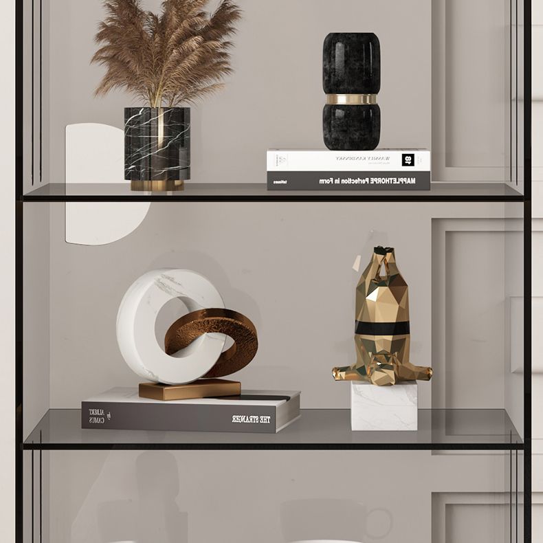 Acrylic Closed Back Standard Bookshelf Modern Style Bookcase