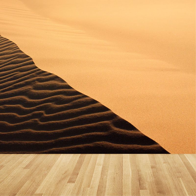 Large Sand Wave Shadow Mural Decal Waterproofing Modern Stain-Proof Wall Decor in Yellow