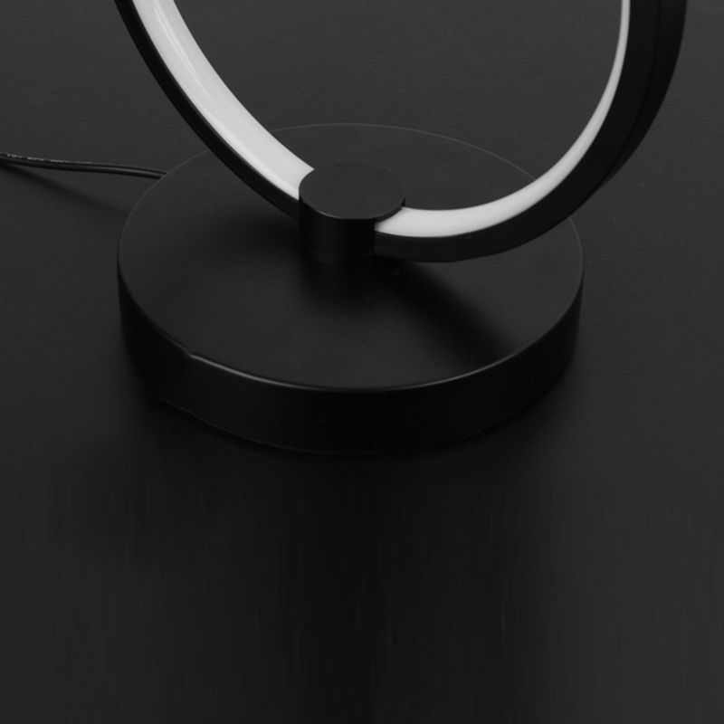 Lampe de table circulaire en métal, lampe de table contemporaine à rythme musical RVB pour chambre à coucher