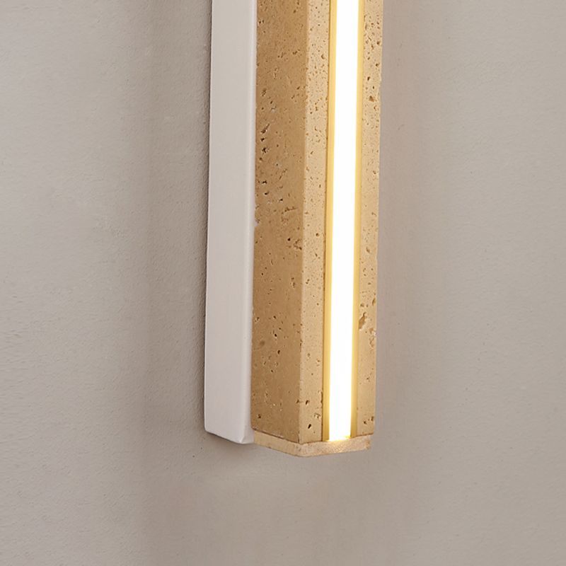 Linear Shape Stone Wall Mount Light Modern Style 1-Light Wall Light Sconce in Yellow