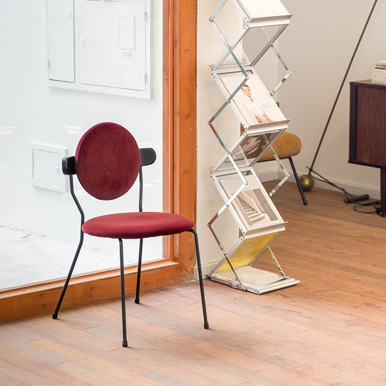 Silla de comedor estilo moderno Silla individual sin brazos de cocina con patas de metal