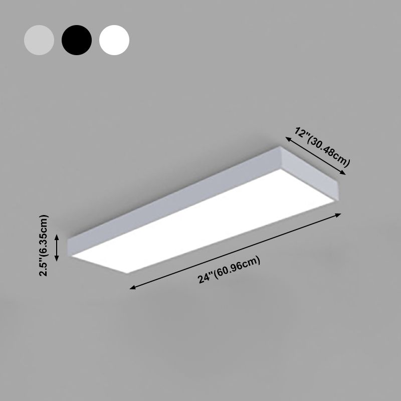 Lámpara de techo LED con forma rectangular moderna, soporte empotrado de aluminio moderno con 1 luz para oficina