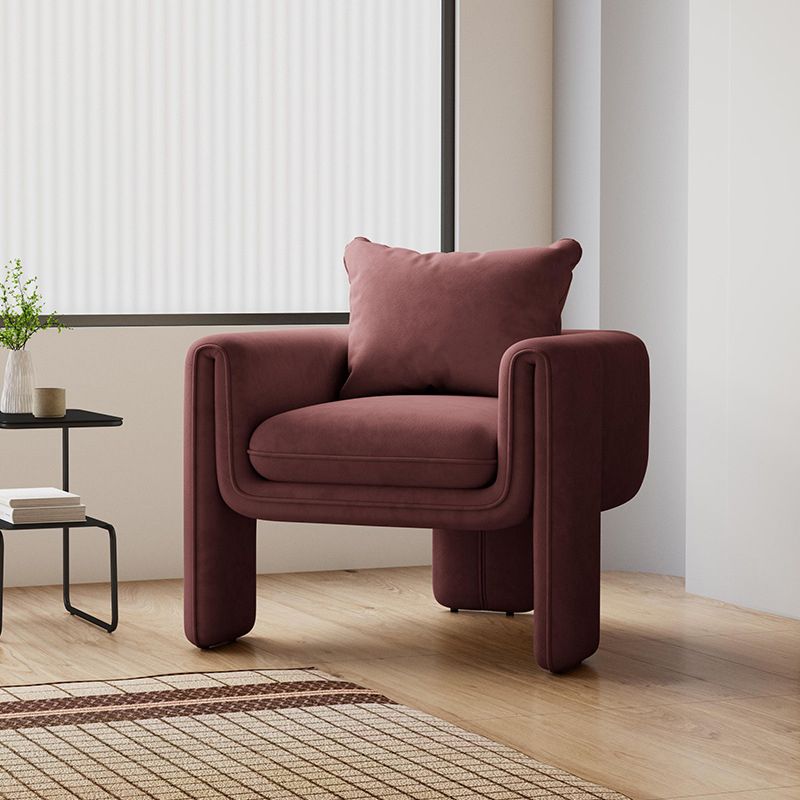 Modern Living Room Accent Armchair Round Arms Sled Arm Chair