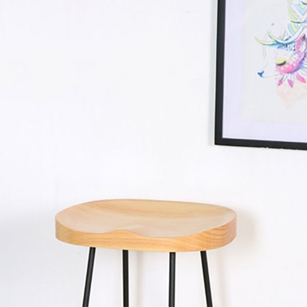 Contemporary Barstool Contoured Seat Bar Stool with Metal Base