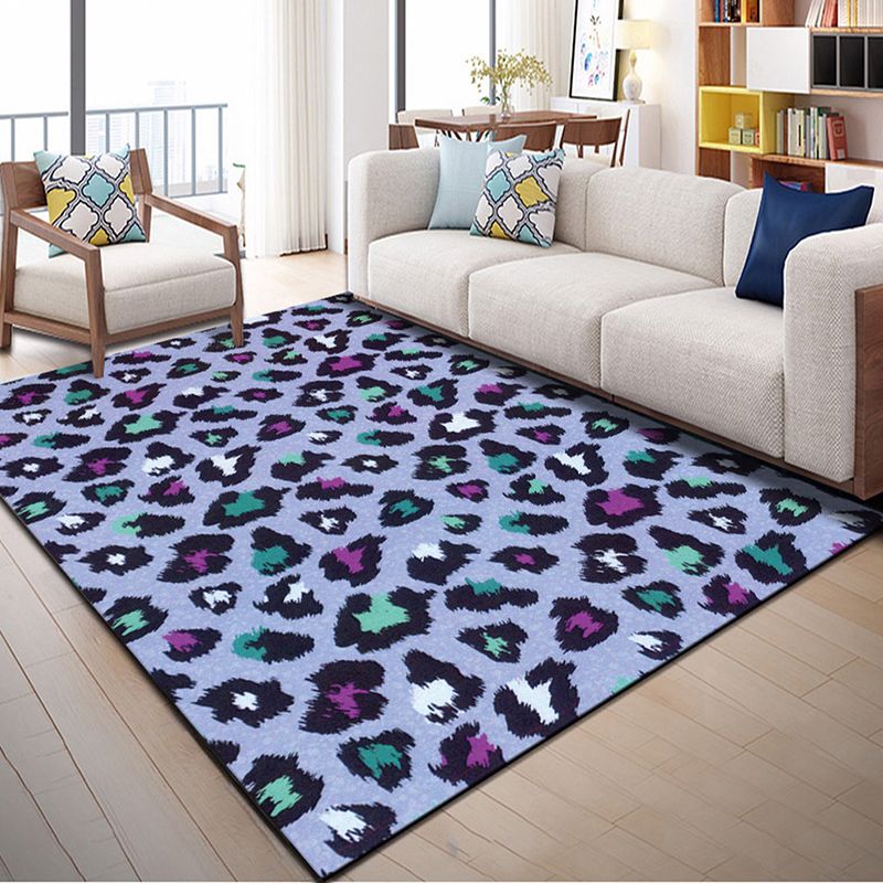 Native American Patterned Rug Multi-Colored Polyester Carpet Machine Washable Pet Friendly Non-Slip Backing Rug for Room