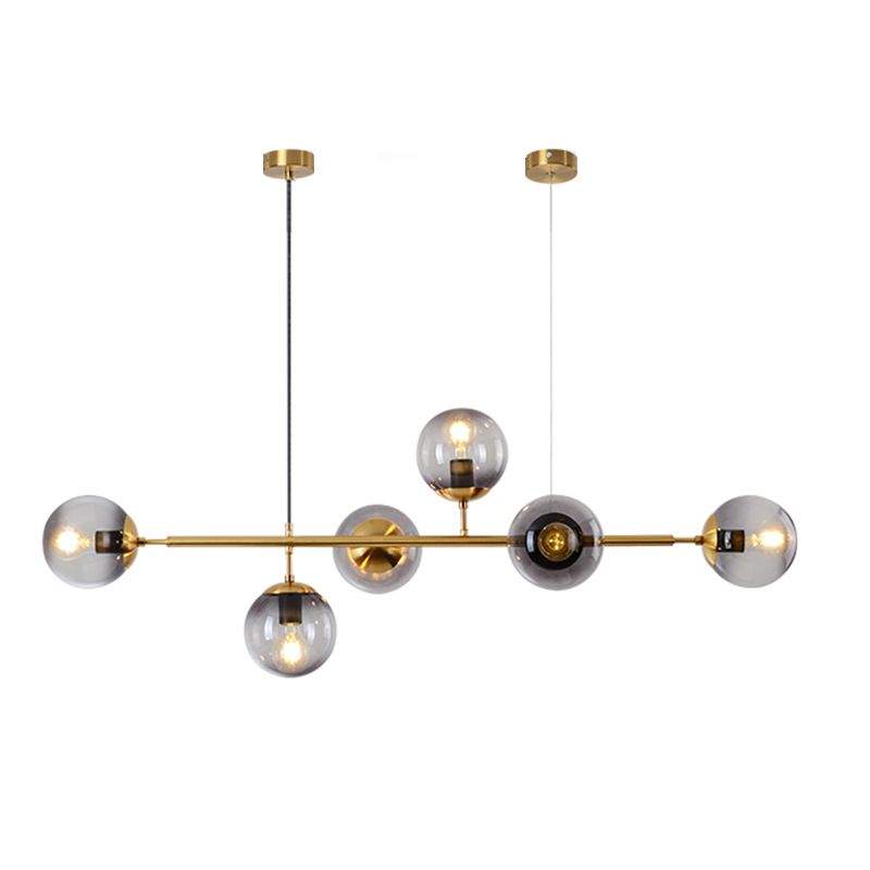 Orb Island Lighting Fixture Minimalistic Glass Island Ceiling Light for Dinning Room