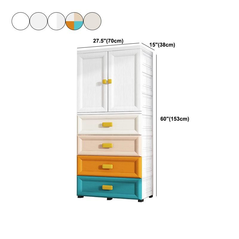 Contemporary Style Wardrobe Plastic Bedroom Wardrobe Closet with Storage