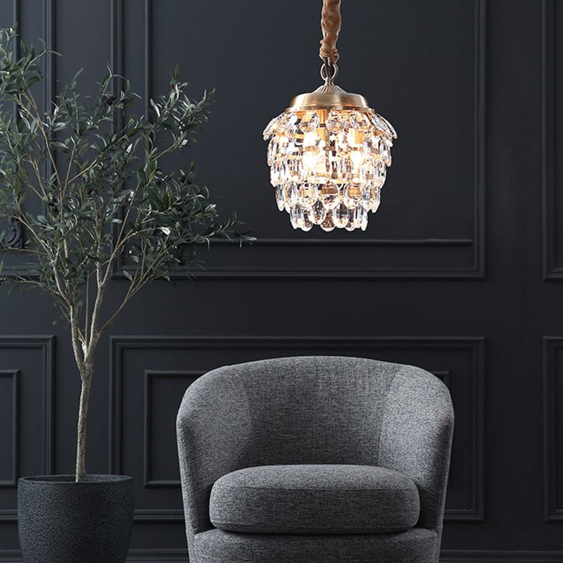 Crystal Chandelier Lighting Fixture Countryside Chandelier Pendant Light for Sitting Room