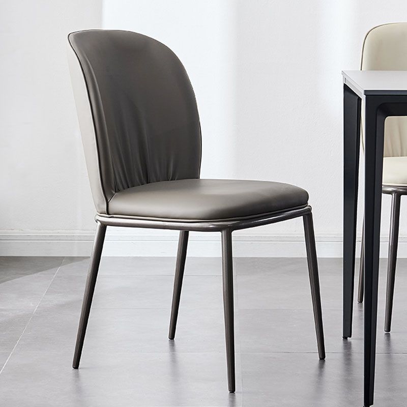 Industrial Style Chair Dining Armless Dining Chairs with Metal Legs for Home