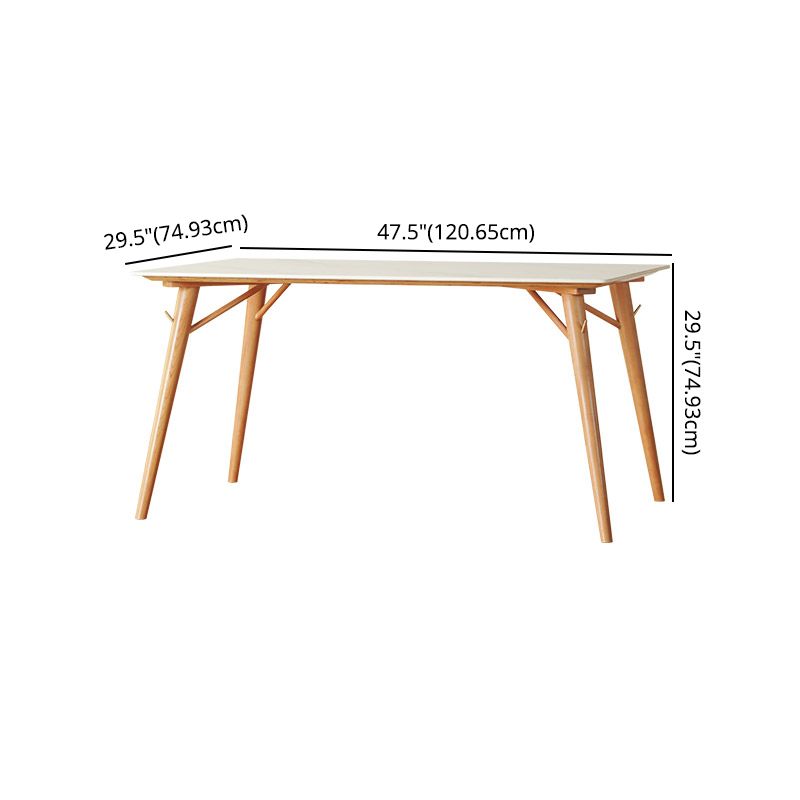 Modern Fixed Dining¬†Room¬†Table¬†Set Solid Wood Top Kitchen Dining Furniture with 4 Legs Base