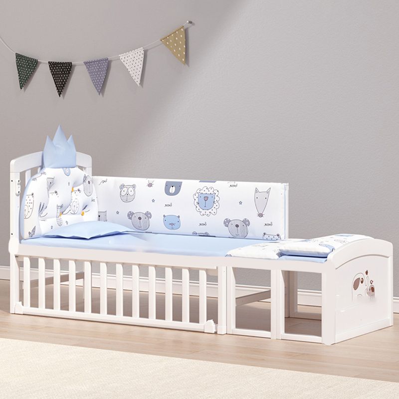 Solid Wood Nursery Bed Farmhouse Animal Pattern Nursery Crib