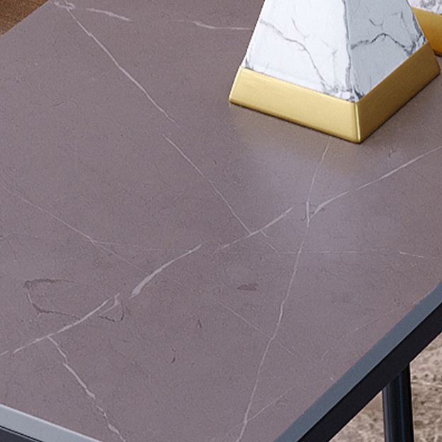 Contemporary Rectangle Bar Dining Table Stone Top and Iron Base  Bar Table